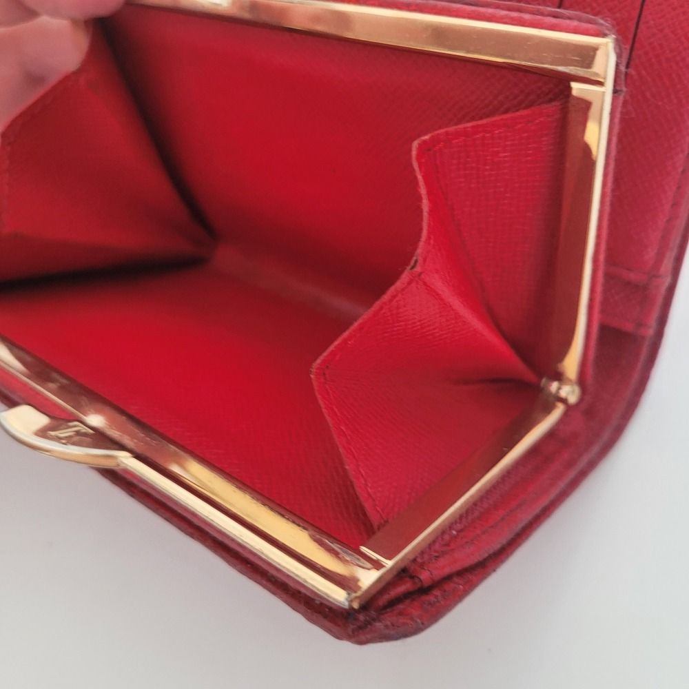 Louis Vuitton Red Epi Leather Portefeuille Viennois Kiss Lock Wallet MI0012 - Picture 5 of 16